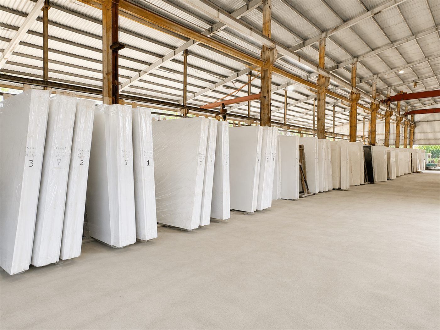 Stone slab storage at Phuoc Hoa workshop